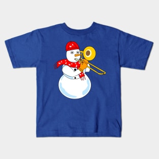 Trombone Snowman Kids T-Shirt
